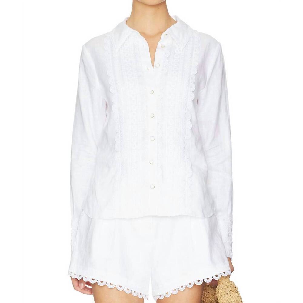 NEW CARA CARA ideal shirt with lace inserts in white